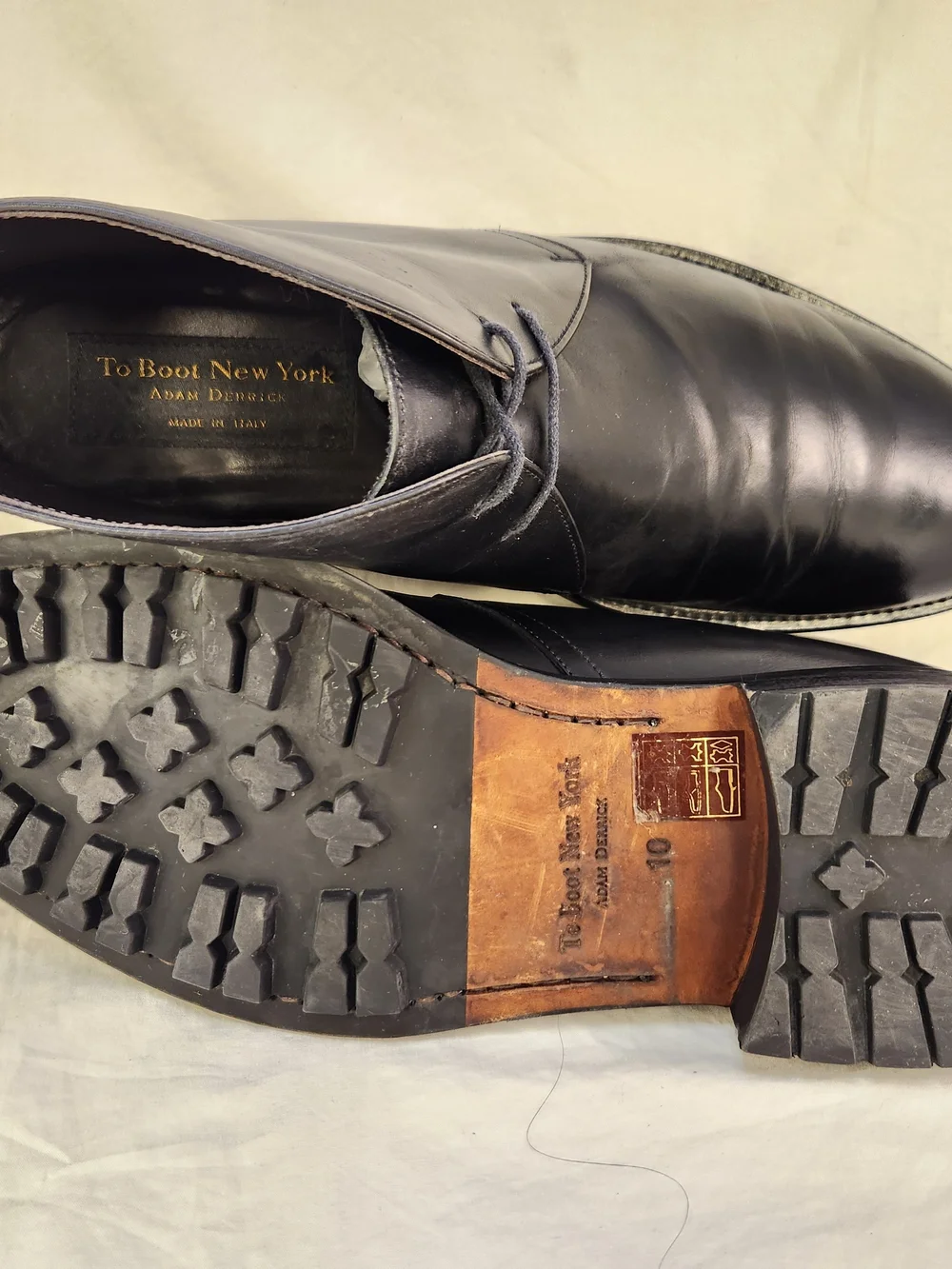 TO BOOT NEW YORK ADAM DERRICK MEN CHUKKA BLACK LEATHER SIZE 10